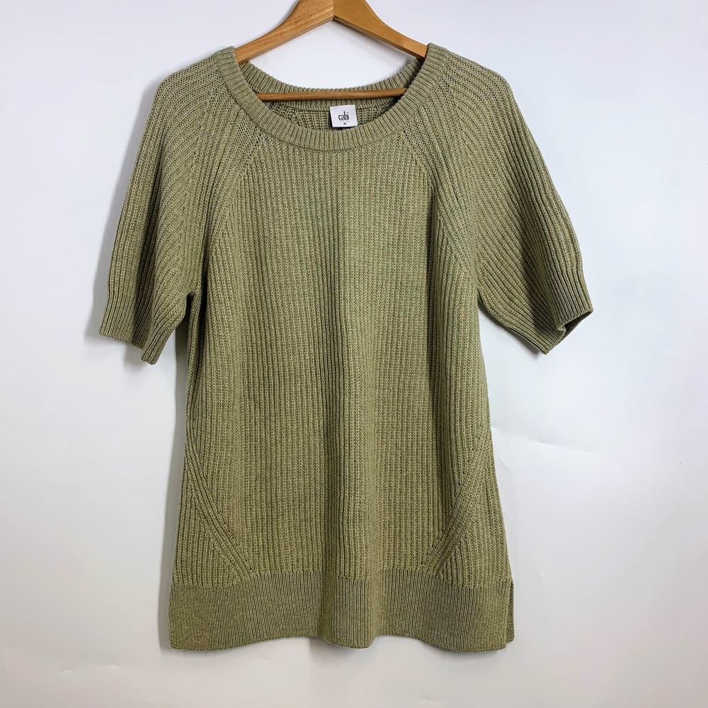 Cabi Women Prime #6445 Crew Neck Raglan Sleeve Knit Sweater Tunic Size M NWT